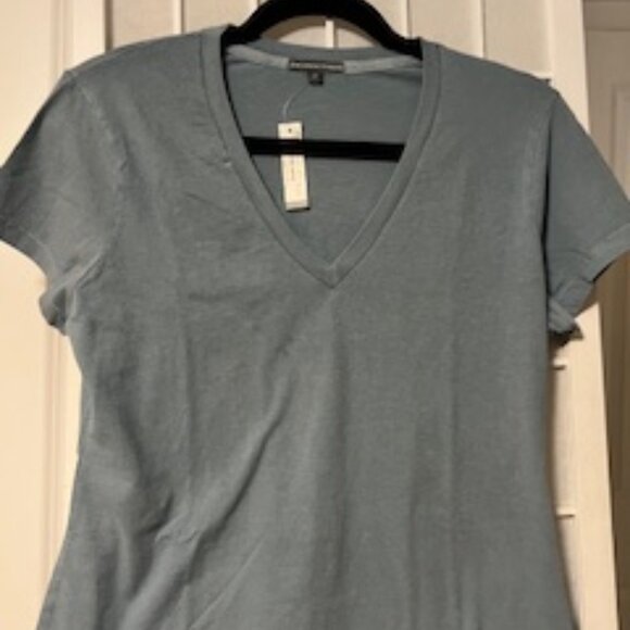 NWT James Perse Blue V-Neck Short Sleeve Cotton Tee Size 4(L) - Picture 1 of 9